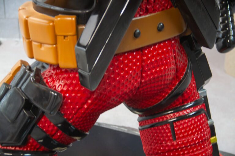 Deadpool statue closeup